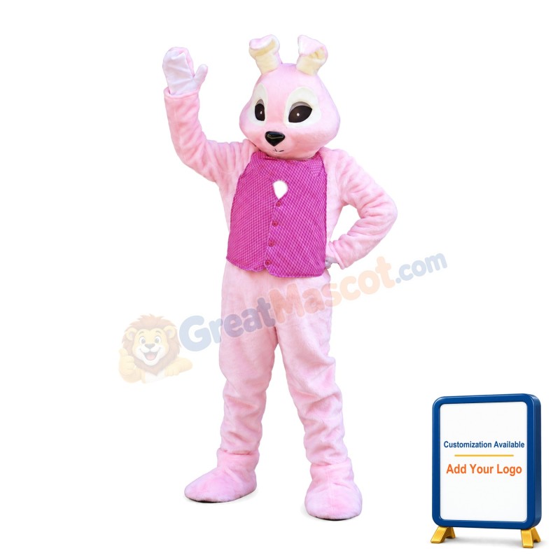 Pink Easter Bunny Mascot Adult Costume