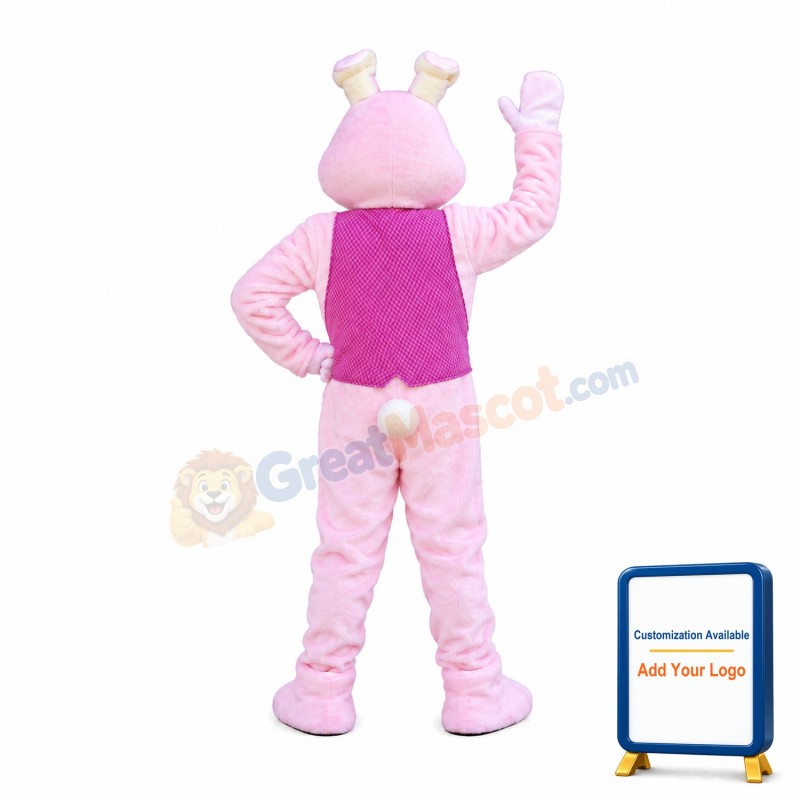 Pink Easter Bunny Mascot Adult Costume