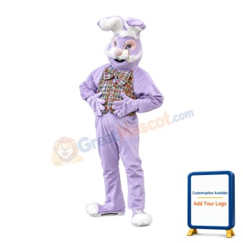 Elegant Purple Easter Bunny Mascot Costume