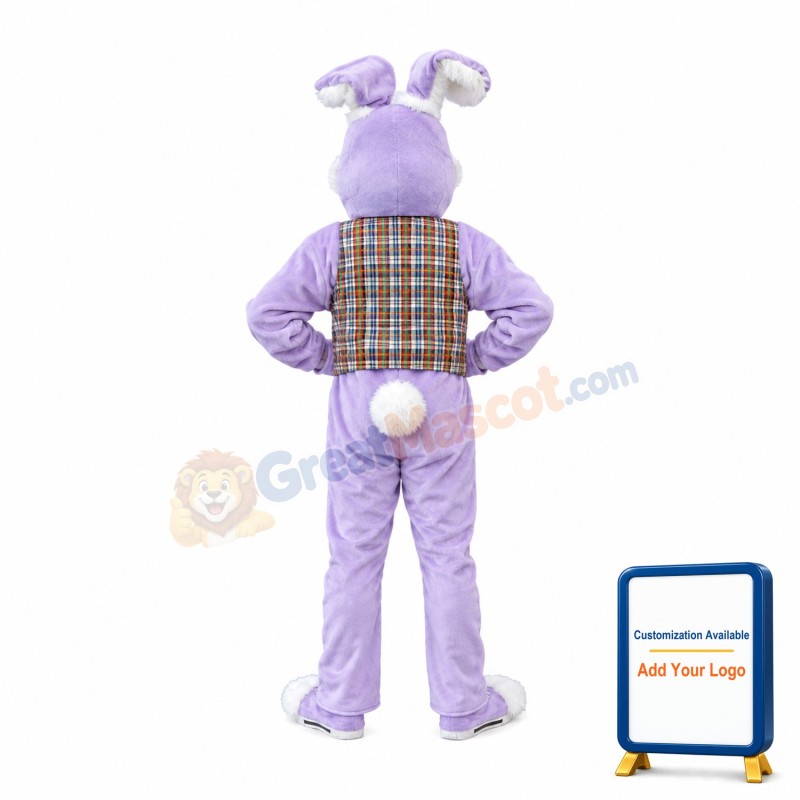 Elegant Purple Easter Bunny Mascot Costume