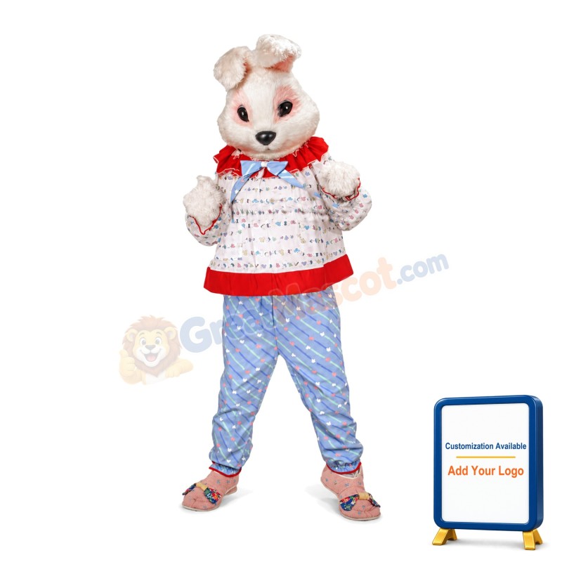 Pastoral Pink Rabbit mascot costume
