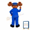 Polite Moose Train Conductor Mascot Adult Costume