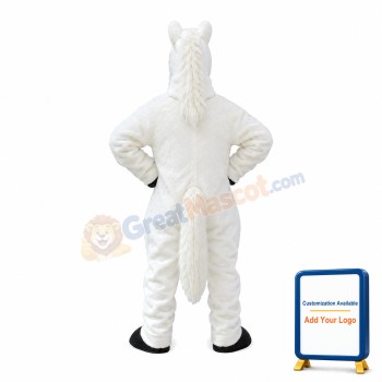 Pure White Horse Mascot Costume
