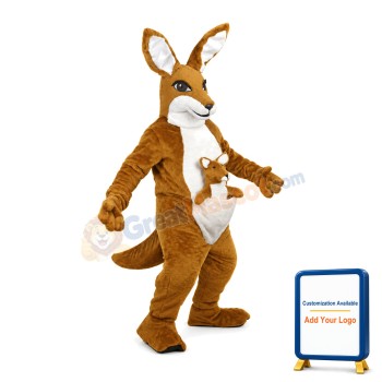 Brown Kangaroo & Baby Kangaroo Mascot Costume