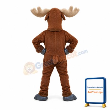 Brown Moose Mascot Costume