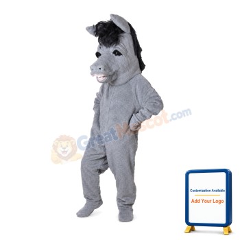 Grey Donkey Animal Mascot Costume