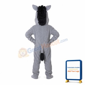Grey Donkey Animal Mascot Costume
