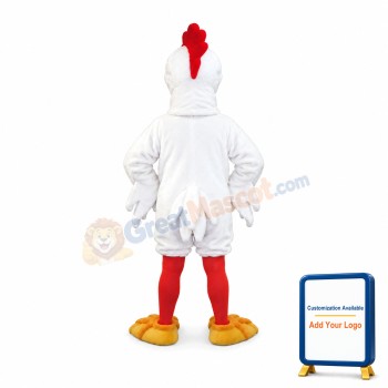 White Rooster Animal Mascot Costume