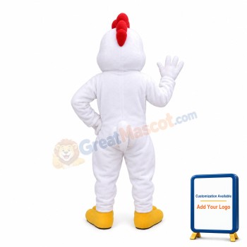 Power White Rooster Mascot Costume For Adult