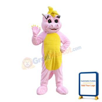 Cute Pink Crocodile Mascot Costume 