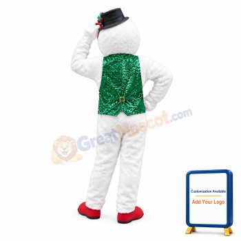 Adult Plush Christmas Snowman Mascot Costume