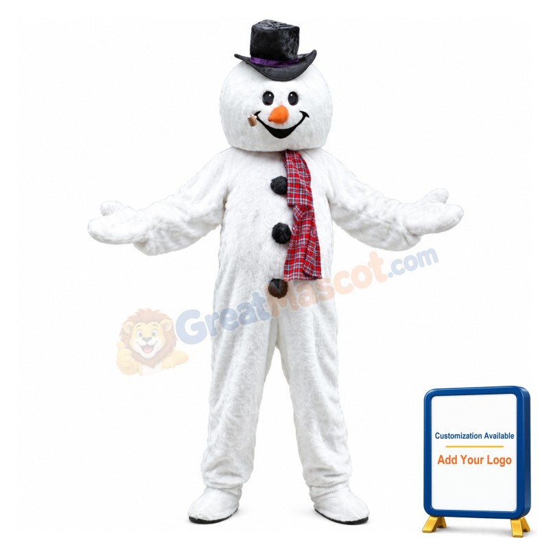 Happy Frosty The Snowman Mascot Costume