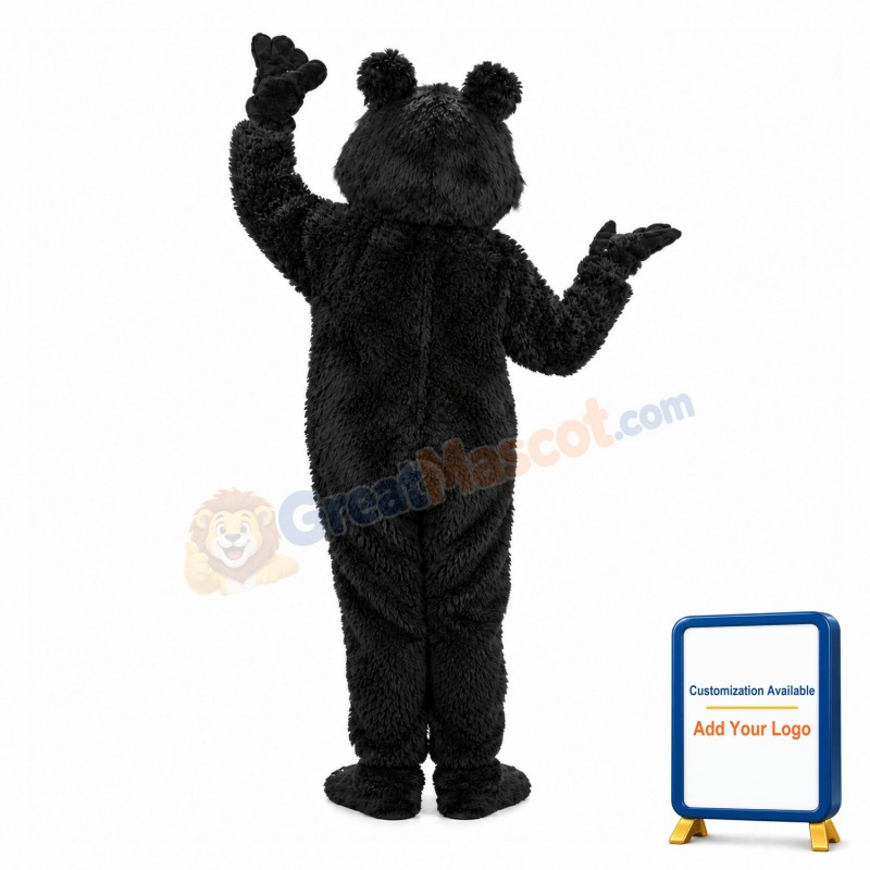 Plush Black Bear Mascot Costume