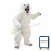 Fierce Polar Bear Long Wool Mascot Costume
