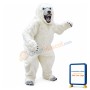 Fierce Polar Bear Long Wool Mascot Costume