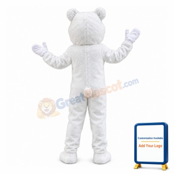 Friendly Plush White Bear Mascot Costume