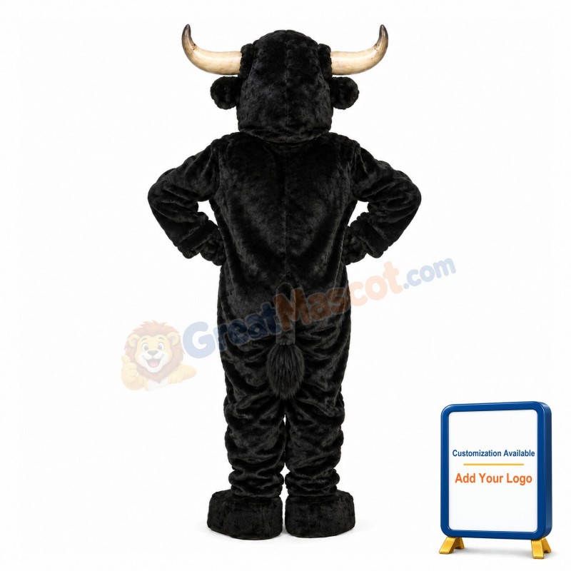 Angry Black Bull Mascot Costume