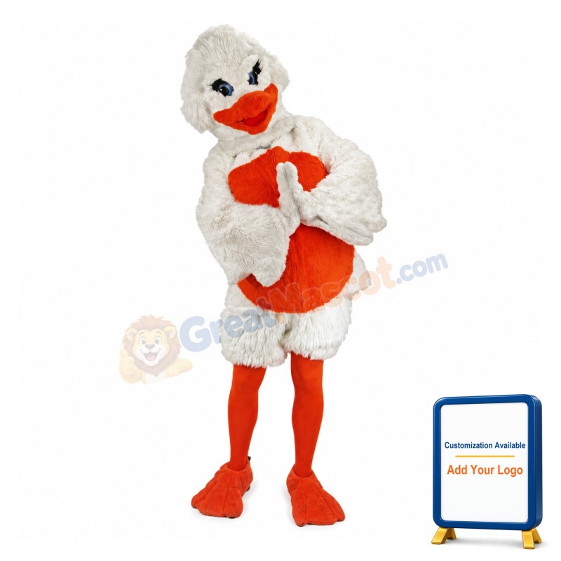 Plush Sexy White Bird Mascot Costume