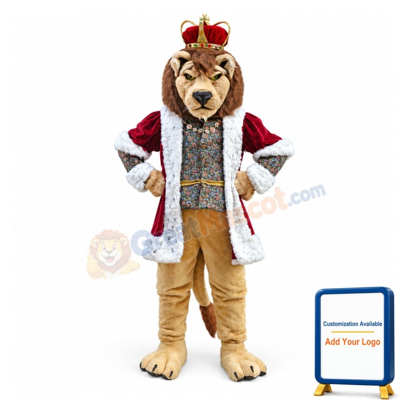 King Lion Mascot Adult Costume