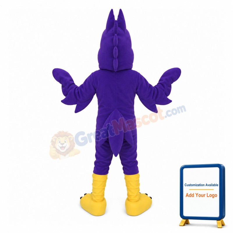 Howling Purple Bird Mascot Costume