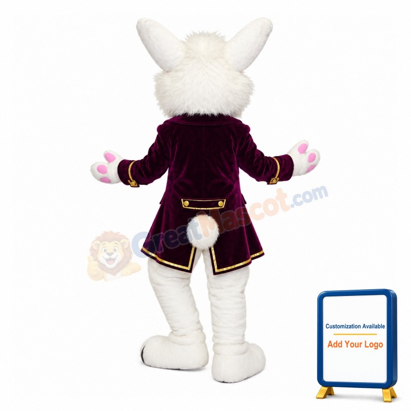 Elegant Wendell Rabbit-Red Mascot Adult Costume