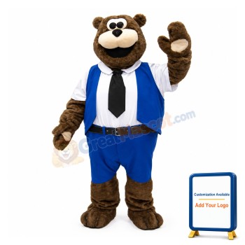 Friendly Post Brown Bear Mascot Costume