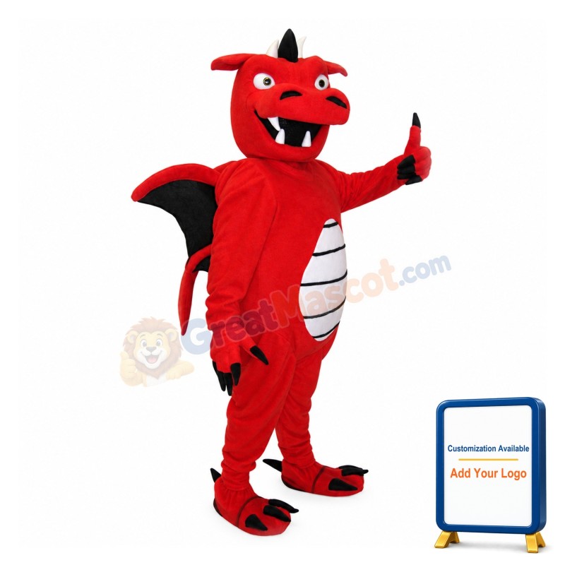 Red Dragon Mascot Adult Costume