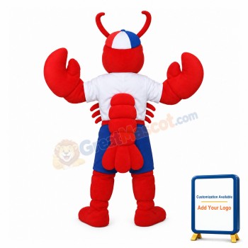 Happy Cartoon Lobster Mascot Adult Costume
