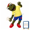 Lively Cartoon Green Frog Mascot Adult Costume