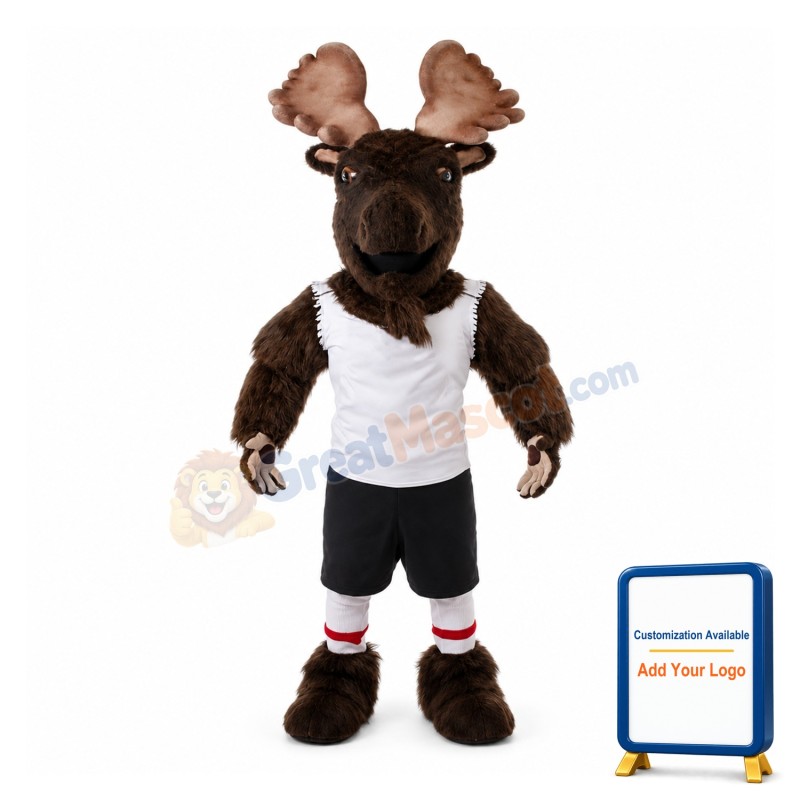 Power Moose Long Fur Mascot Adult Costume