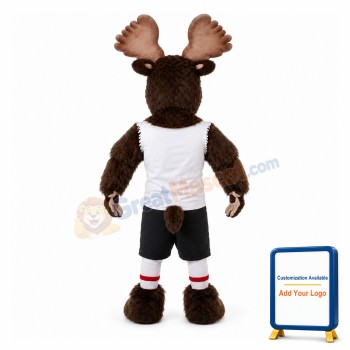 Power Moose Long Fur Mascot Adult Costume