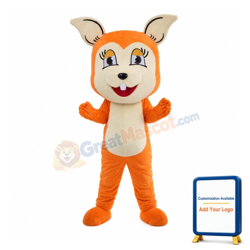 Cute Orange Fox Mascot Adult Costume