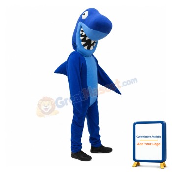 Funny Blue Shark Mascot Adult Costume