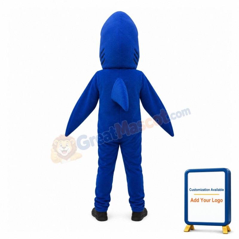 Funny Blue Shark Mascot Adult Costume