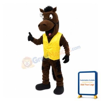 Lovely Brown Horse Mascot Adult Costume