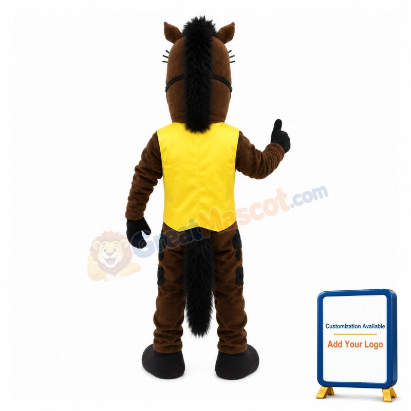 Lovely Brown Horse Mascot Adult Costume