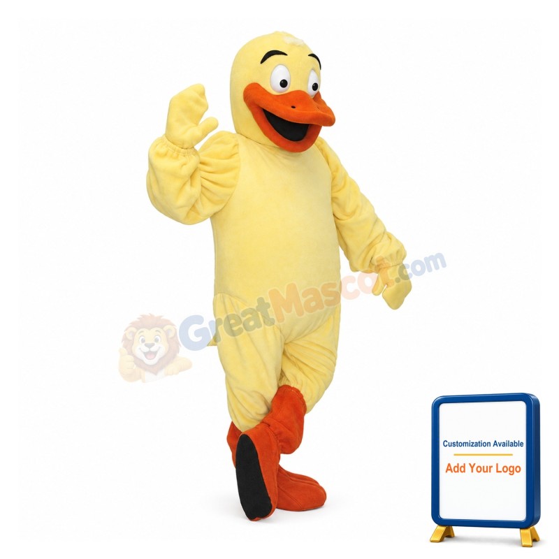 Cute Cartoon Yellow Duck Mascot Adult Costume