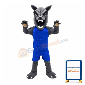 Fierce Power Gray Wolf Mascot Adult Costume