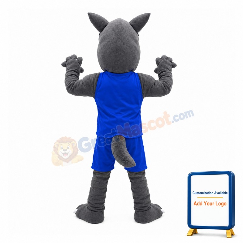 Fierce Power Gray Wolf Mascot Adult Costume