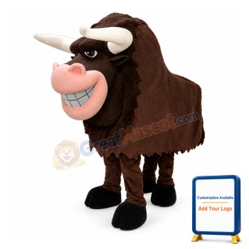 Funny Brown Yak Mascot Costume For 2 Person