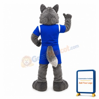 Power Grey Wolf Mascot Costume