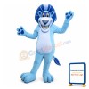 Lovable Cartoon Blue Lion Mascot Costume