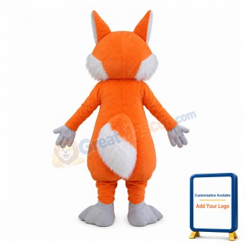 Adult Plush Orange Fox Mascot Costume