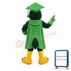 College Cartoon Green Owl Mascot Adult Costume