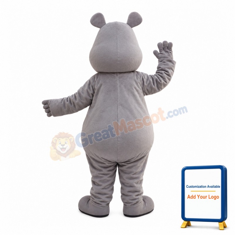 Lovely Grey Hippo Lightweight Mascot Adult Costume