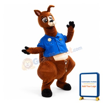 Kangaroo Sheriff Mascot Adult Costume