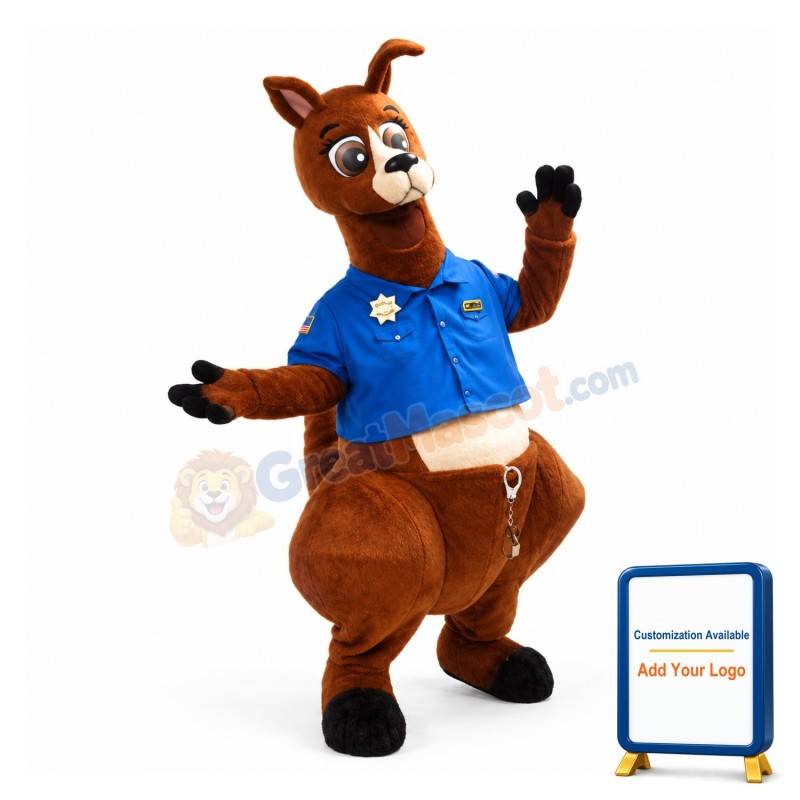 Kangaroo Sheriff Mascot Adult Costume