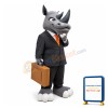 Rhino Office Worker Mascot Costume