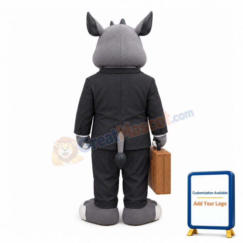 Rhino Office Worker Mascot Costume