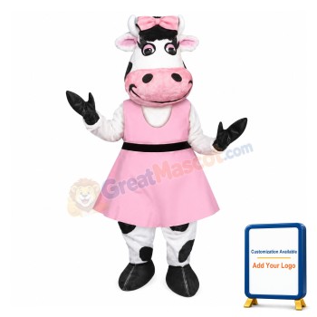Cute Cartoon Cow Girl Mascot Costume